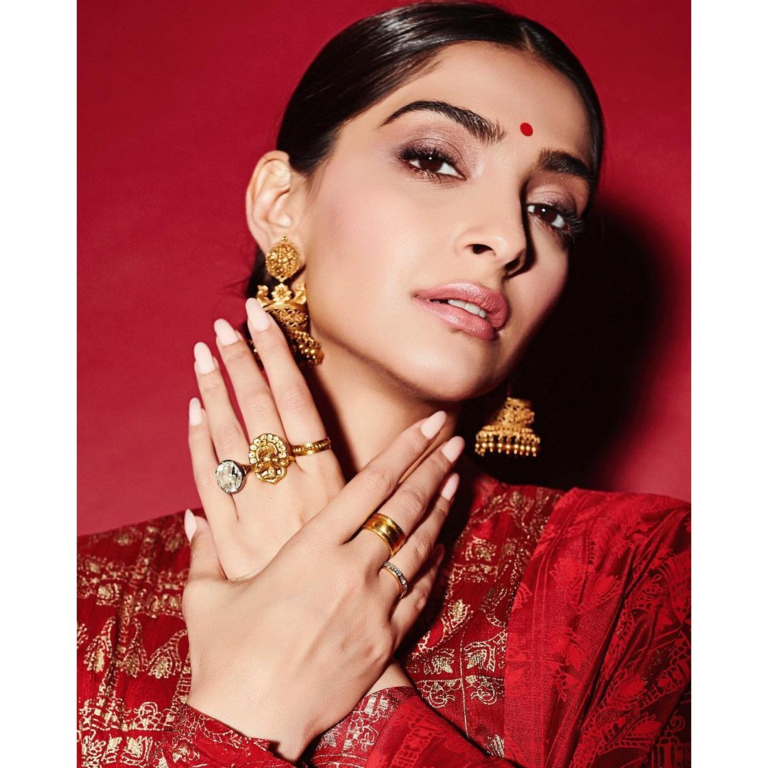 Sonam continuing her red streak for The Zoya Factor promotions. Check ...