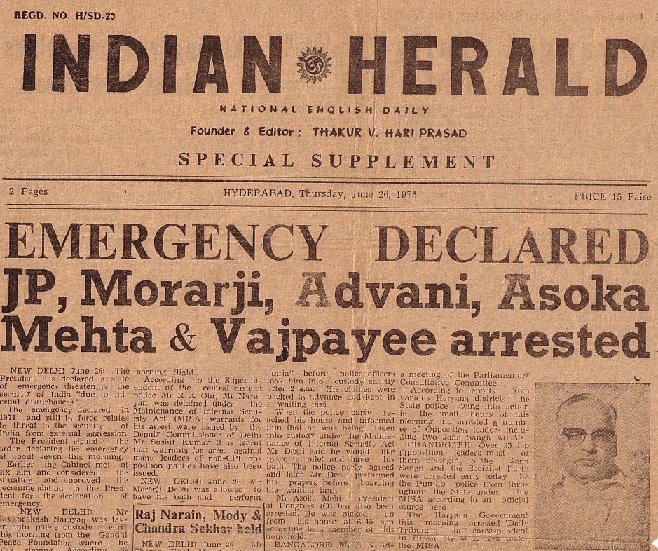 World Press Freedom Day 'Remembering Summer of 1975' : India during Emergency 