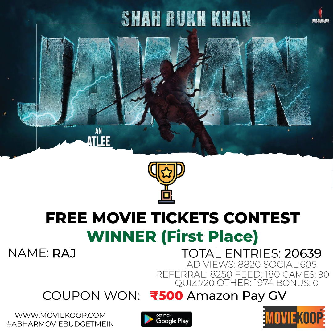 Jawan Free Movie Ticket Contest Winner