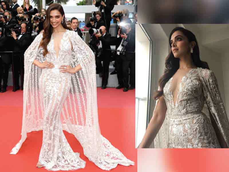 Deepika Padukone in White Gown at Cannes Film Festival 2018